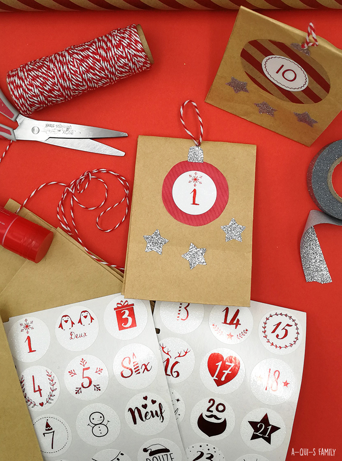 Calendrier de l'Avent DIY - sacs cadeaux