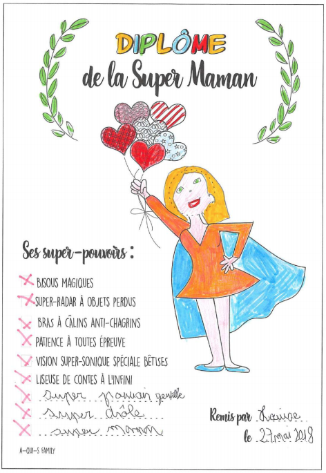 Diplôme de super maman : le cadeau pour la fête des mères ! 