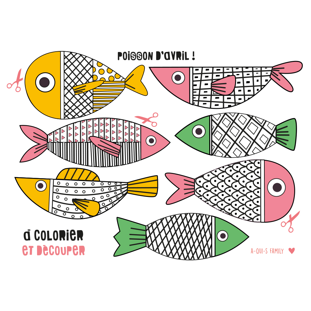 Poissons d'avril à découper