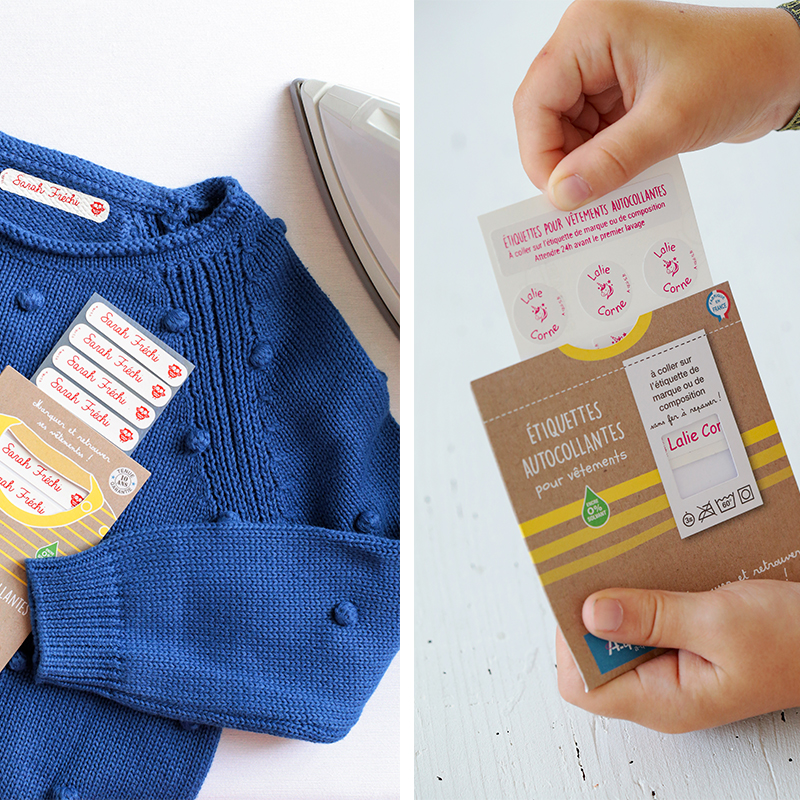 Etiquettes vêtements thermocollantes pour enfant